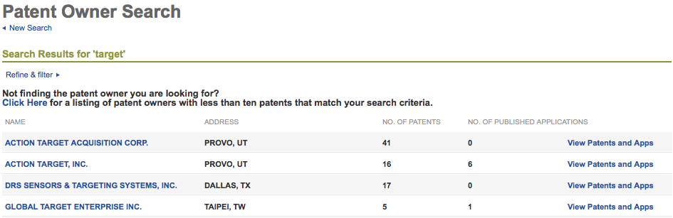 Patent Owner Results